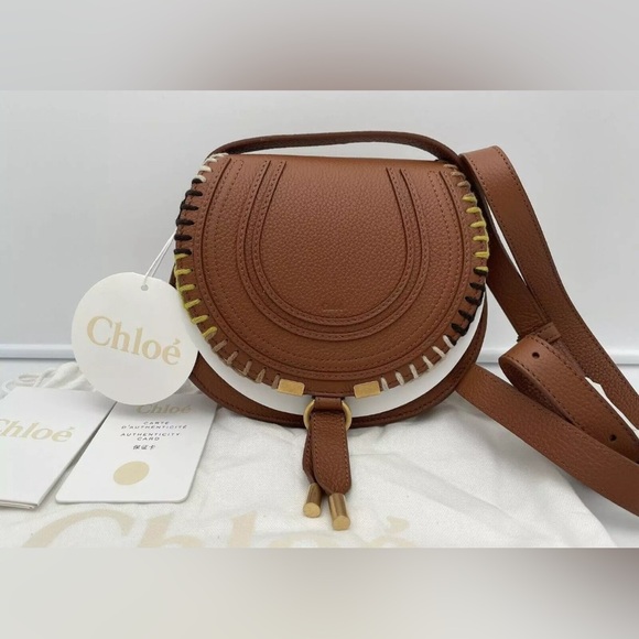 BRAND NEW CHLOE MARCIE CROSSBODY TAN LEATHER BAG PURSE - Picture 5 of 14
